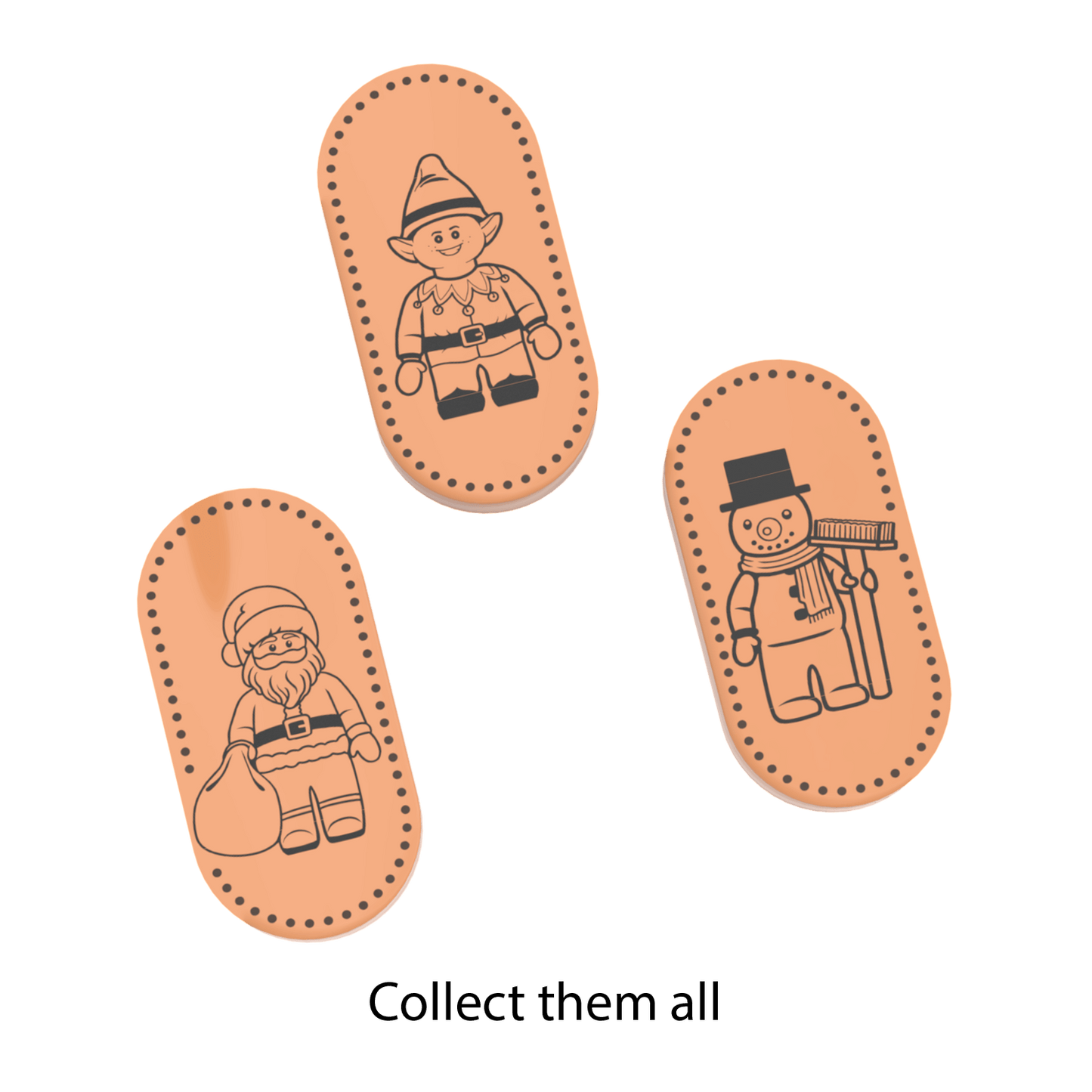Pressed Penny - Elf - Custom Printed 1x2 Tile - Made Using LEGO® Parts