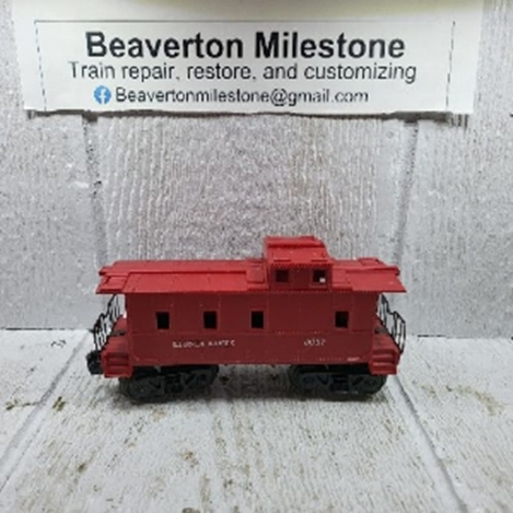 LIONEL LL SP-TYPE CABOOSE, 59-62 VARIATION (A) UNPAINTED RED PLASTIC