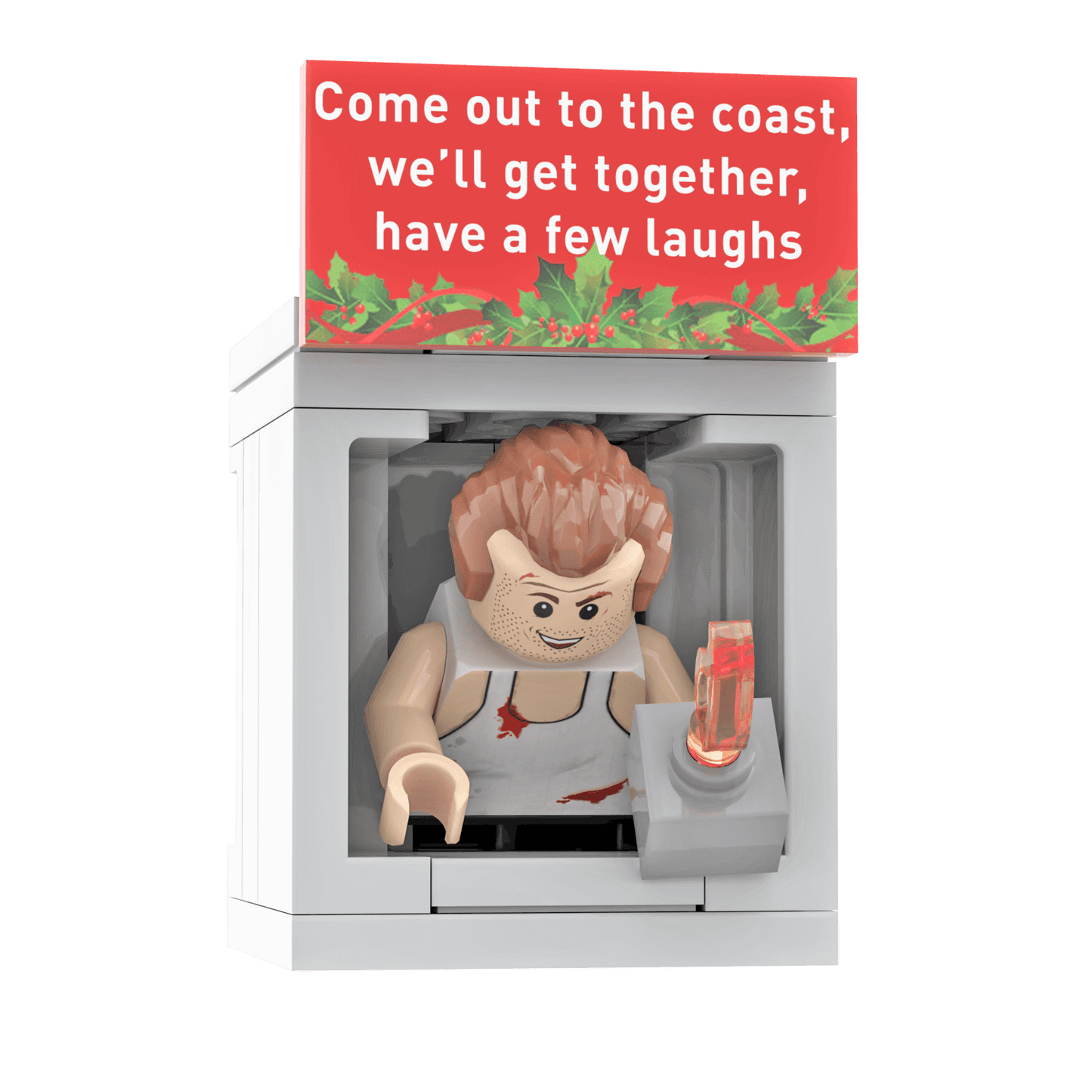 Die Hard - John McClane In Vent - Holiday Ornament - Custom Printed - Made Using LEGO® Parts