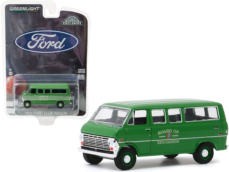 1970 Ford Club Wagon Van Green "Board of Education" "Hobby Exclusive" 1/64 Diecast Model by Greenlight  free shipping USA