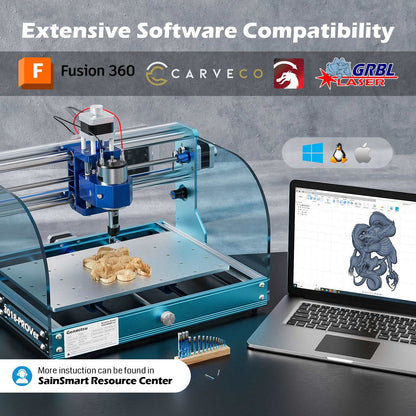 3018-PROVer V2 Desktop CNC Router Kit, Semi Assembled For Entry Level User