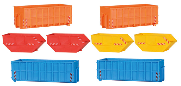 Kibri 38648 1/87 Roll Off Containers Model Kit, 8 Pieces
