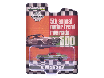 1967 Mercury Cougar "Riverside 500 Official Pace Car - Motor Trend Magazine Car of the Year" Green Metallic "Hobby Exclusive" Series 1/64 Diecast Model Car by Greenlight  free shipping USA