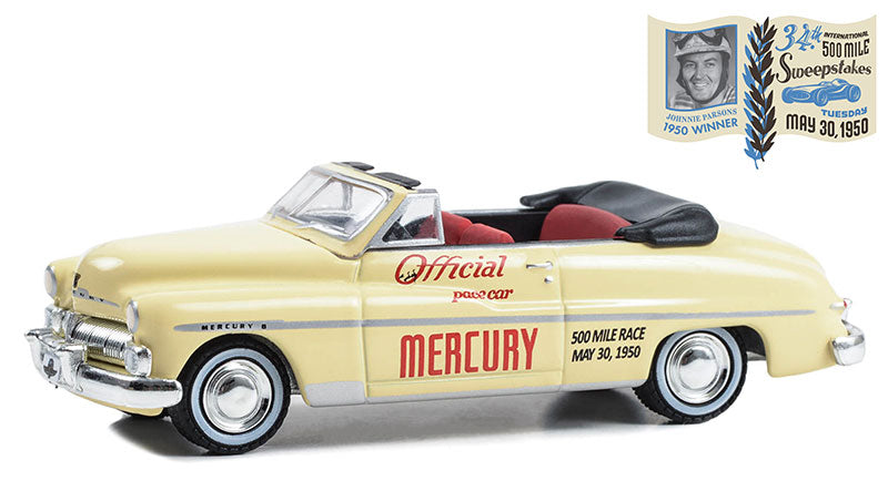 Greenlight 30434 1/64 Scale 1950 Mercury Monterey Convertible Official Pace Car 34th