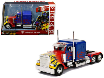 Optimus Prime Truck with Robot on Chassis from "Transformers" Movie "Hollywood Rides" Series  Diecast Model by Jada  free shipping USA