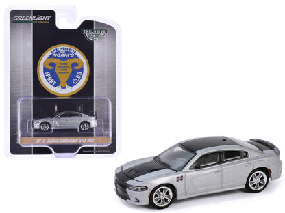 2018 Dodge Charger SRT 392 Silver Metallic with Black Stripe "Mr. Norm Heritage GSS Charger" "Hobby Exclusive" Series 1/64 Diecast Model Car by Greenlight  free shipping USA