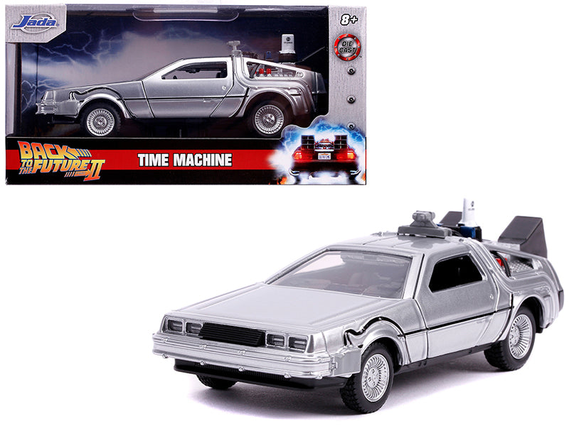 DeLorean DMC (Time Machine) Silver "Back to the Future Part II" (1989) Movie "Hollywood Rides" Series 1/32 Diecast Model Car by Jada  free shipping USA