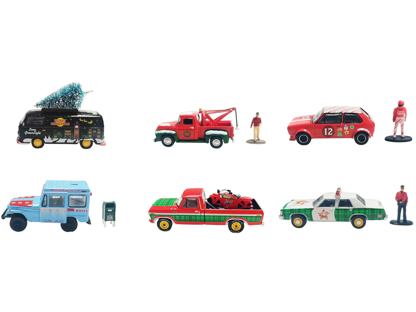 "Christmas 2025 Limited Edition" Set of 6 Cars 1/64 Diecast Model Cars by Greenlight