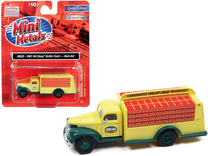 1941-1946 Chevrolet Delivery Bottle Truck Yellow and Green "Kool-Aid" 1/87 (HO) Scale Model by Classic Metal Works  free shipping USA