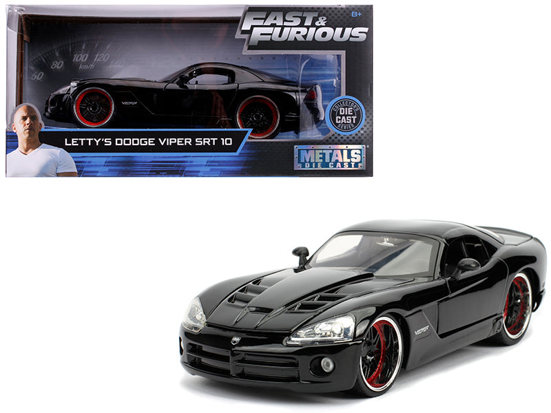 Letty's Dodge Viper SRT 10 Black "Fast & Furious" Movie 1/24 Diecast Model Car by Jada  free shipping USA
