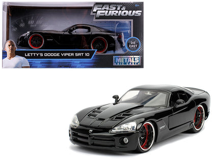 Letty's Dodge Viper SRT 10 Black "Fast & Furious" Movie 1/24 Diecast Model Car by Jada  free shipping USA