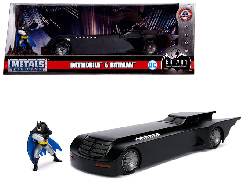 Batmobile with Batman Diecast Figure "Animated Series" DC Comics Series 1/24 Diecast Model Car by Jada  free shipping USA