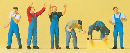 Preiser 10497 HO Scale People Working Scaffolders pkg(6)