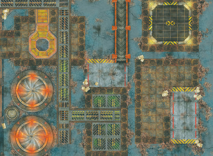 30x22" Double-Sided 'Industrial' + 'Underforge' F.A.T. Mat Battle Gaming Mat
