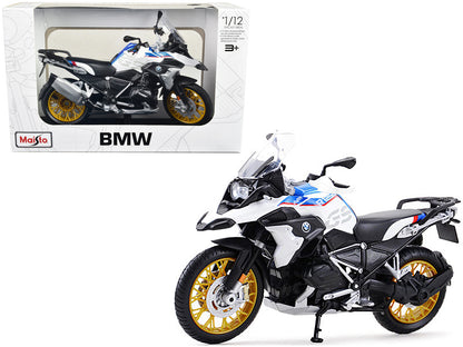 BMW R1250 GS White with Blue and Red Stripes 1/12 Diecast Motorcycle Model by Maisto  free shipping USA