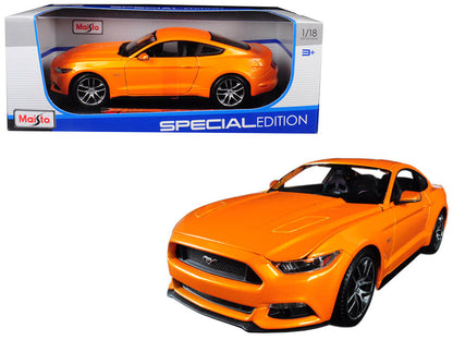 2015 Ford Mustang GT 5.0 Orange Metallic "Special Edition" 1/18 Diecast Model Car by Maisto  free shipping USA