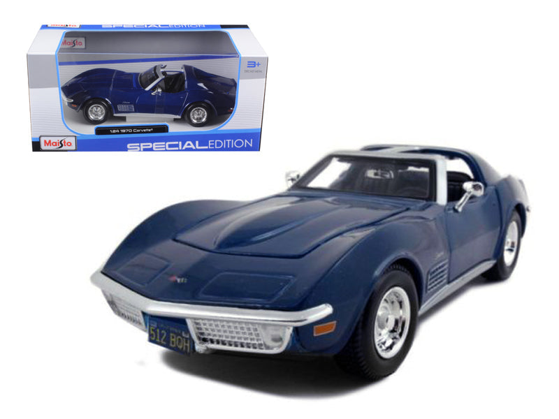 1970 Chevrolet Corvette Blue 1/24 Diecast Model Car by Maisto  free shipping USA