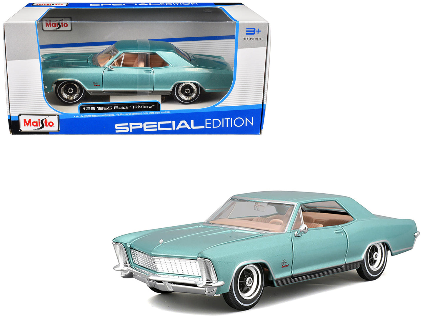 1965 Buick Riviera Gran Sport Light Blue Metallic "Special Edition" Series 1/26 Diecast Model Car by Maisto  free shipping USA