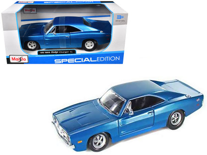 1969 Dodge Charger R/T Hemi Blue 1/25 Diecast Model Car by Maisto  free shipping USA