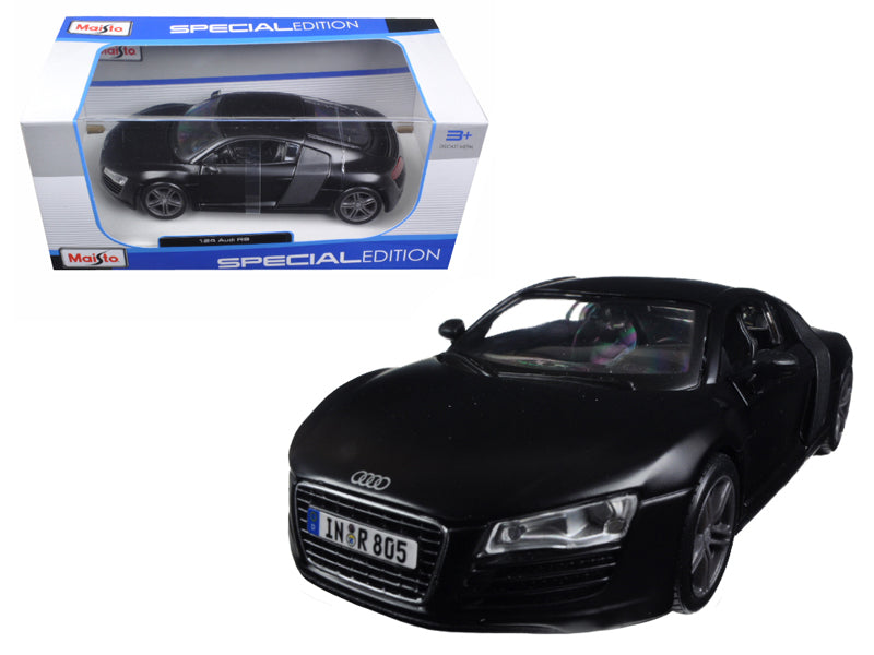 Audi R8 Matt Black "Special Edition" Series 1/24 Diecast Model Car by Maisto  free shipping USA