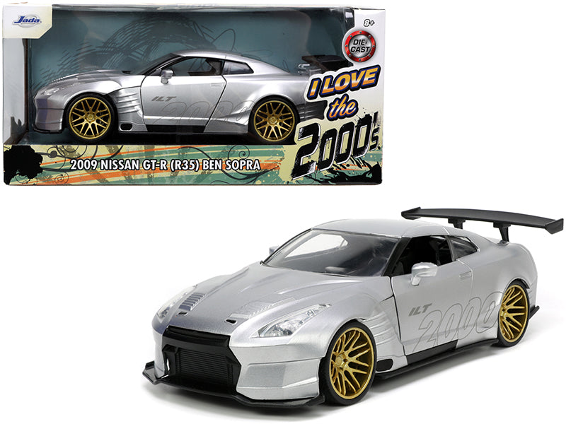 2009 Nissan GT-R (R35) Ben Sopra Silver "I Love the 2000's" Series 1/24 Diecast Model Car by Jada  free shipping USA