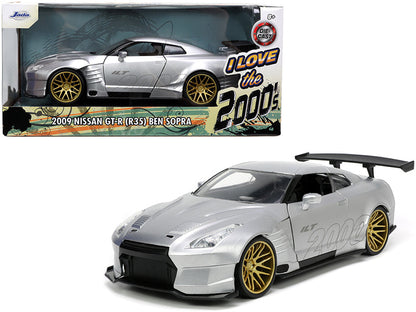 2009 Nissan GT-R (R35) Ben Sopra Silver "I Love the 2000's" Series 1/24 Diecast Model Car by Jada  free shipping USA