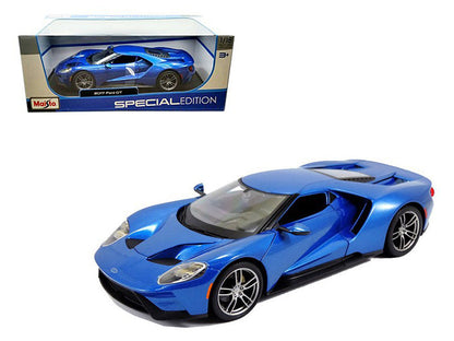 2017 Ford GT Blue Metallic 1/18 Diecast Model Car by Maisto  free shipping USA