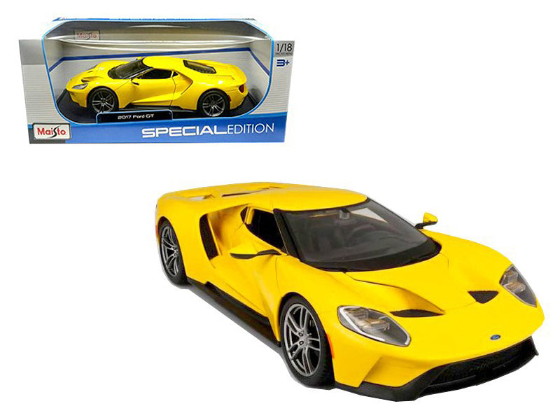 2017 Ford GT Yellow 1/18 Diecast Model Car by Maisto  free shipping USA