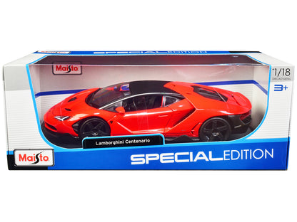 Lamborghini Centenario Orange with Matt Black Top "Special Edition" 1/18 Diecast Model Car by Maisto  free shipping USA