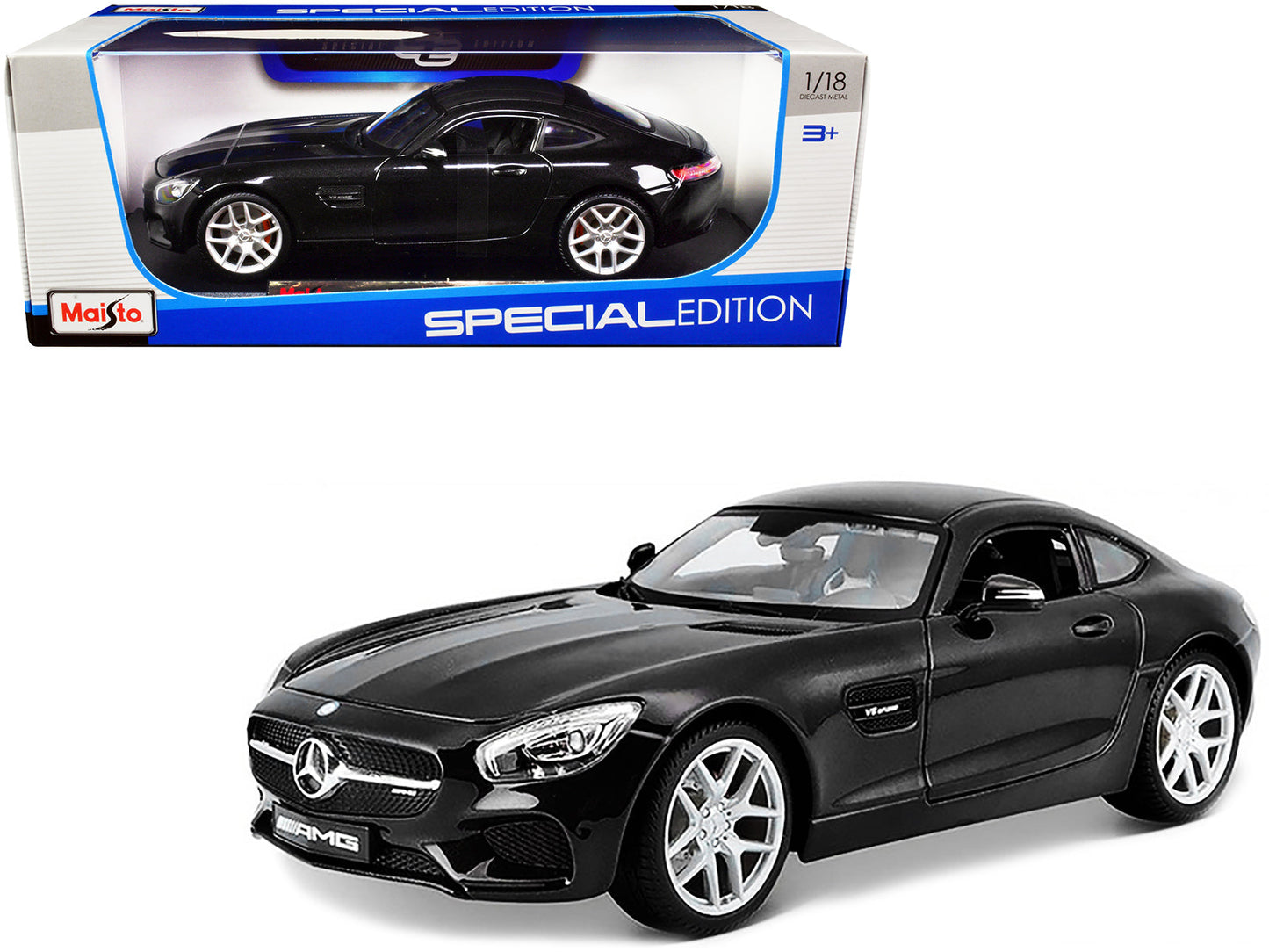 Mercedes Benz AMG GT Black Metallic "Special Edition" 1/18 Diecast Model Car by Maisto  free shipping USA