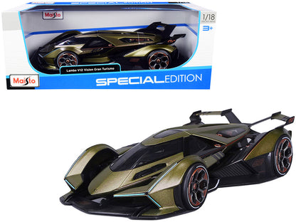 Lamborghini V12 Vision Gran Turismo Matt Green Metallic 1/18 Diecast Model Car by Maisto  free shipping USA