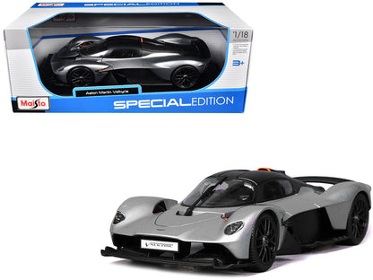 Aston Martin Valkyrie Silver Metallic with Matt Black Top "Special Edition" Series 1/18 Diecast Model Car by Maisto  free shipping USA