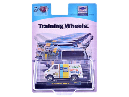 1972 Chevrolet G10 Van "Chevrolet Mobile Service Training" White with Graphics Limited Edition to 4400 pieces Worldwide 1/64 Diecast Model Car by M2 Machines