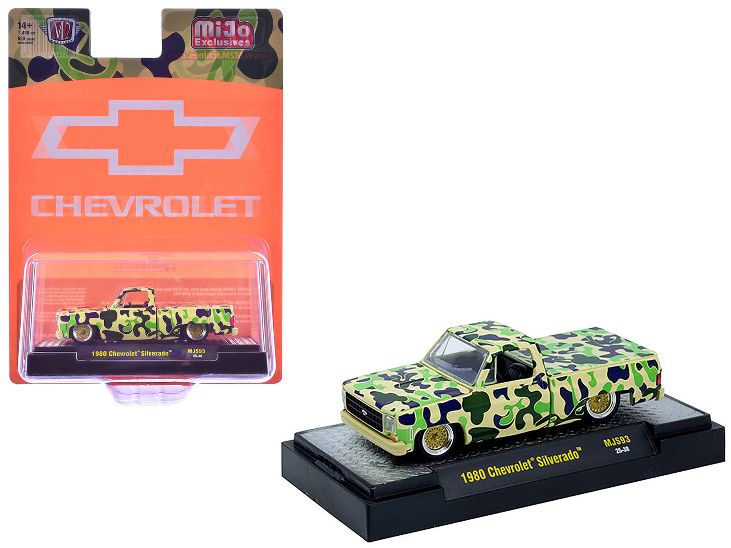1980 Chevrolet Silverado Pickup Truck Camouflage Limited Edition to 7480 pieces Worldwide 1/64 Diecast Model Car by M2 Machines  free shipping USA