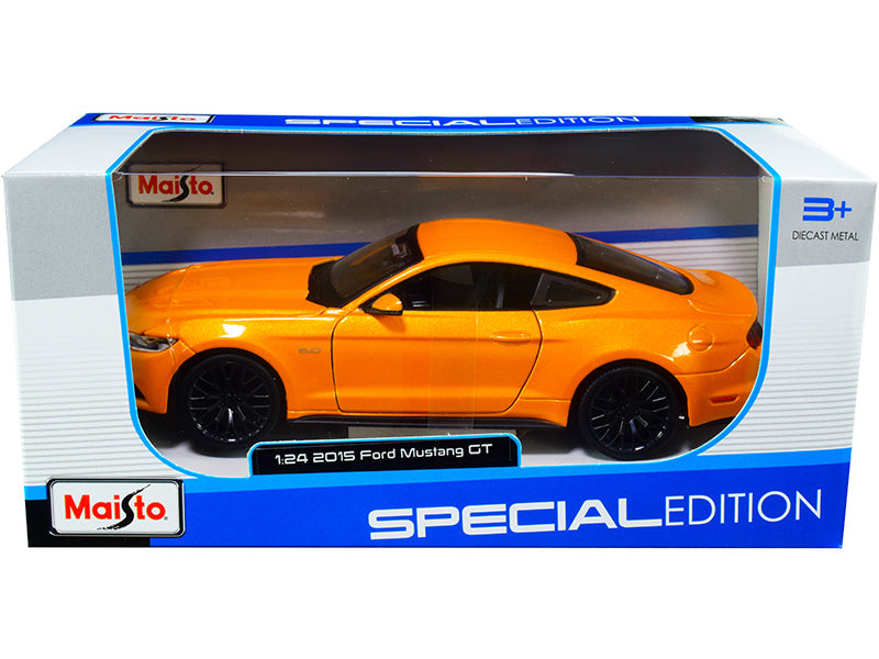 2015 Ford Mustang GT 5.0 Orange Metallic 1/24 Diecast Model Car by Maisto  free shipping USA