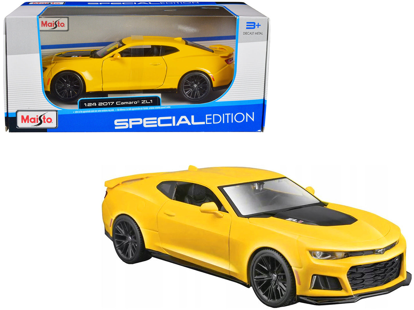 2017 Chevrolet Camaro ZL1 Yellow Metallic "Special Edition" 1/24 Diecast Model Car by Maisto  free shipping USA