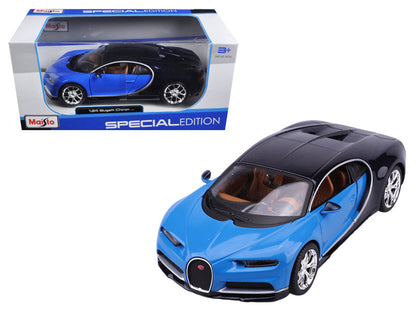 Bugatti Chiron Blue and Dark Blue 1/24 Diecast Model Car by Maisto  free shipping USA