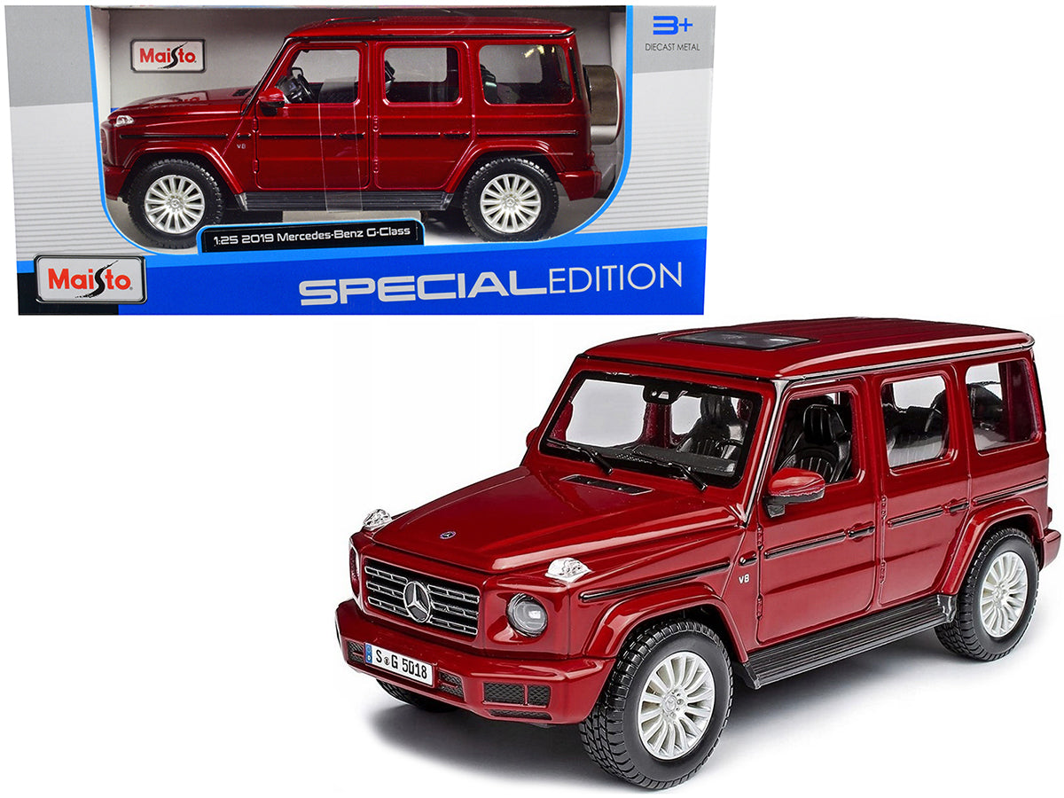 2019 Mercedes Benz G-Class with Sunroof Red Metallic 1/25 Diecast Model Car by Maisto  free shipping USA