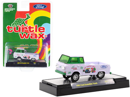 1965 Ford Econoline Pickup Truck "Turtle Wax" White and Green Limited Edition to 4400 pieces Worldwide 1/64 Diecast Model Car by M2 Machines  free shipping USA