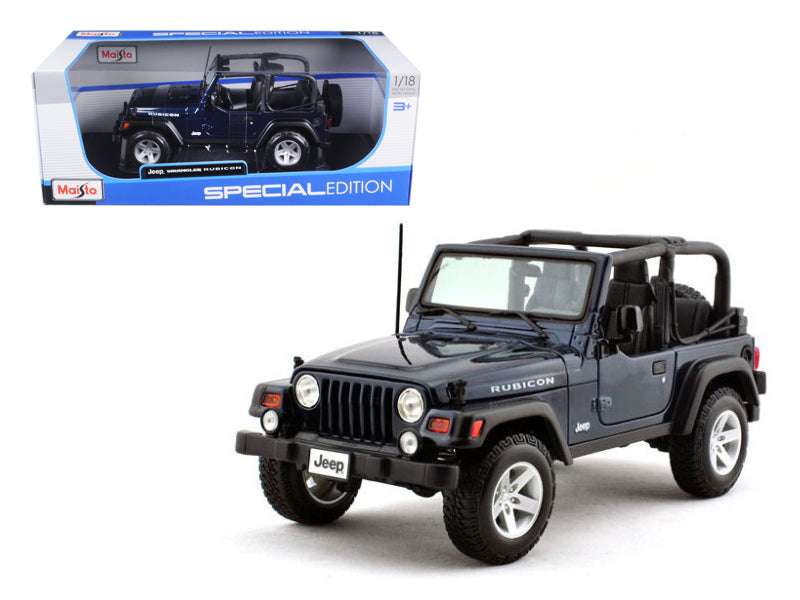 Jeep Wrangler Rubicon Deep Blue 1/18 Diecast Model Car by Maisto  free shipping USA