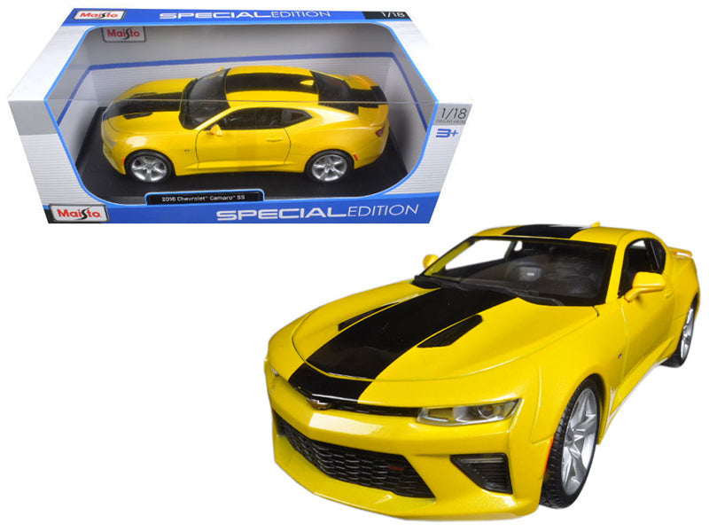 2016 Chevrolet Camaro SS Yellow 1/18 Diecast Model Car by Maisto  free shipping USA