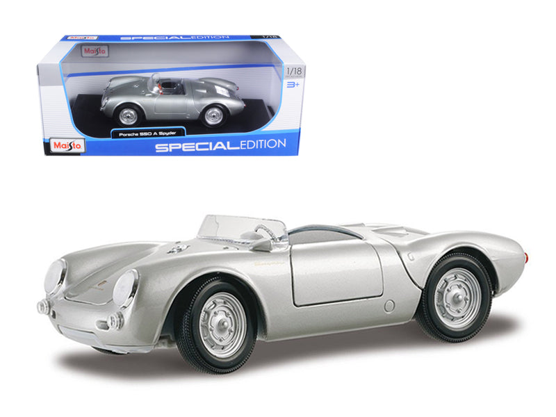 Porsche 550 A Spyder Silver 1/18 Diecast Model Car by Maisto  free shipping USA