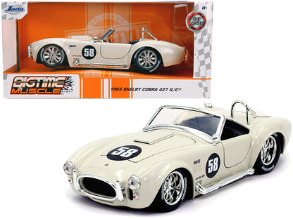 1965 Shelby Cobra 427 S/C #58 Cream "Bigtime Muscle" 1/24 Diecast Model Car by Jada  free shipping USA