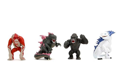 Set of 4 Diecast Figures "Godzilla x Kong: The New Empire" (2024) Movie "Metalfigs" Series Diecast Models by Jada