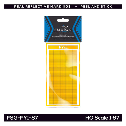 HO Scale Railroad Freight Car Yellow Reflective Markings Set
