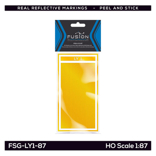 HO Scale Railroad Locomotive Yellow Reflective Sill Stripes Set