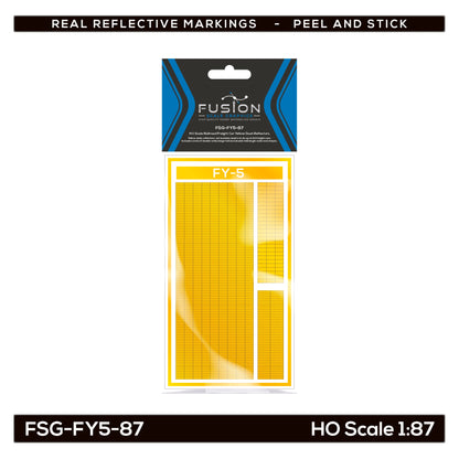HO Scale Railroad Freight Car Yellow Reflective Markings Set Mixed