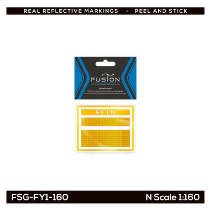 N Scale Railroad Freight Car Yellow Reflective Markings Set