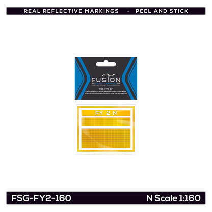 N Scale Railroad Freight Car Yellow Reflective Markings Set W/ Double Width Stripes