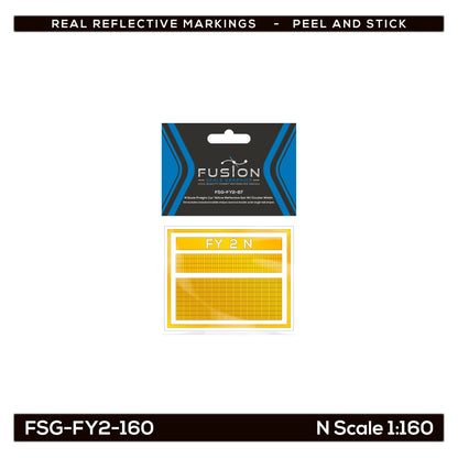 N Scale Railroad Freight Car Yellow Reflective Markings Set W/ Double Width Stripes
